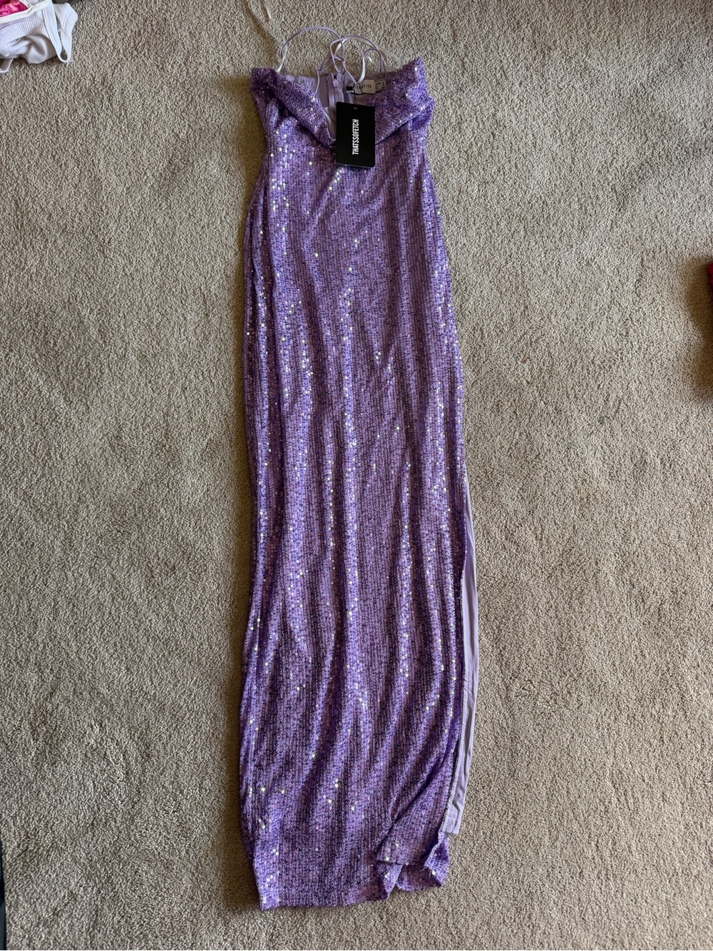 Sequin Lavender Evening Gown - Unbranded